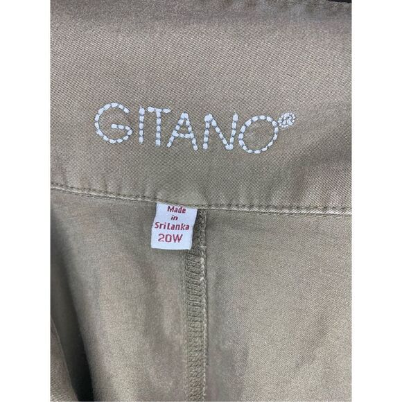 Gitano Women's Taupe Short Sleeve Button Front Belted Blouse Size 20W - Picture 3 of 3